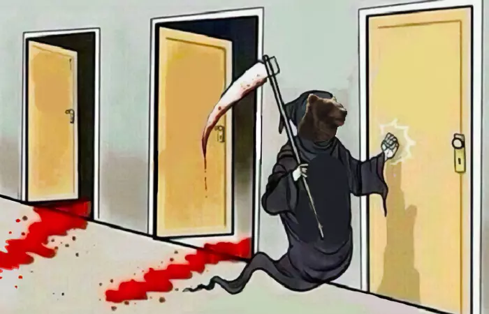 the grim reaper knocking on doors meme with Wilson's head